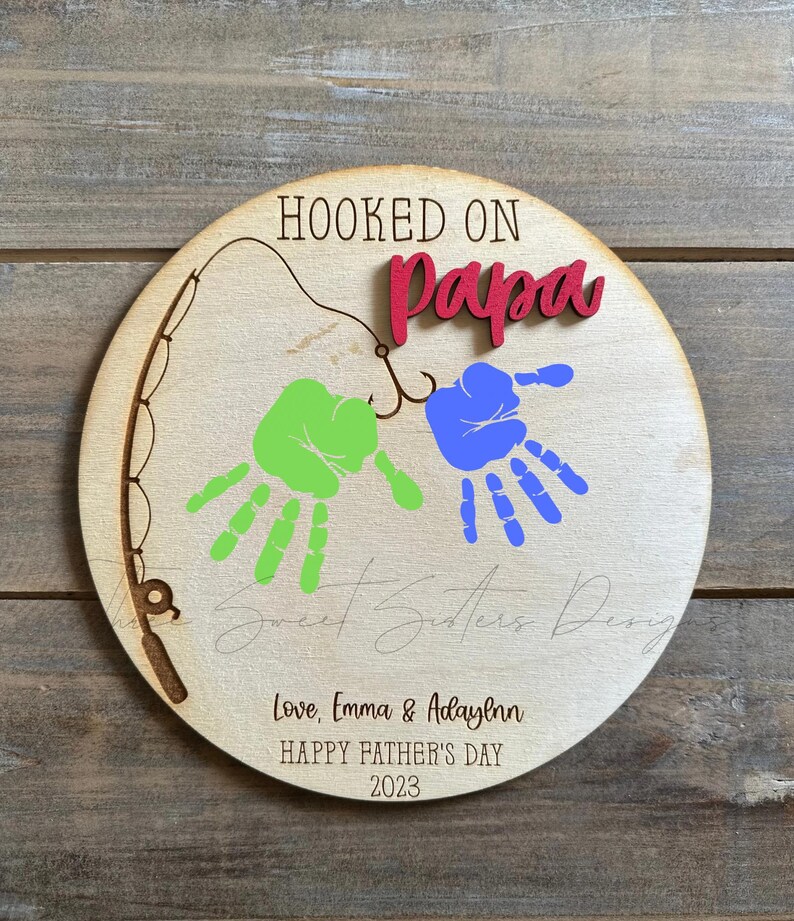 Personalized Father's Day Handprint Sign SVG File | Laser Cut File ...