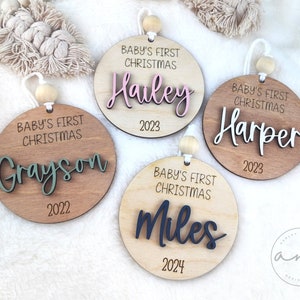 Baby's First Christmas Personalized Ornament | Baby Keepsake | Baby Shower Gift | Baby Name Sign | First Christmas Ornament | 2022 | 2023