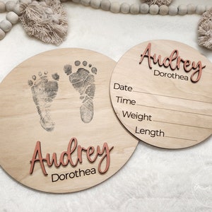 Baby Announcement Sign | Footprints | Birth Announcement Sign | Hospital Sign | Newborn Footprints Sign | Baby Name Sign | Baby Shower Gift