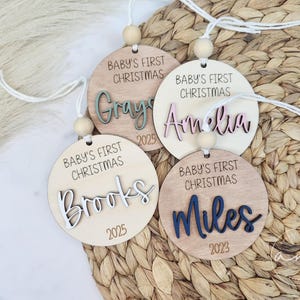 Personalized Baby&#39;s First Christmas Ornament, Baby Keepsake, Baby Shower Gift, Baby Name Sign, First Christmas Ornament | 2023 | 2024 | 2025