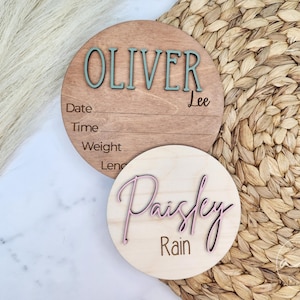 Personalized Baby Announcement Sign – Custom Baby Name Plaque – Birth Stats Sign – Newborn Keepsake – Nursery Decor – Baby Shower Gift