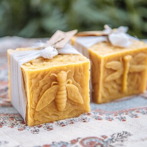 Large Beeswax Bee Candle, beeswax pillar candle, silhouette candle, rectangular candle, lantern candle