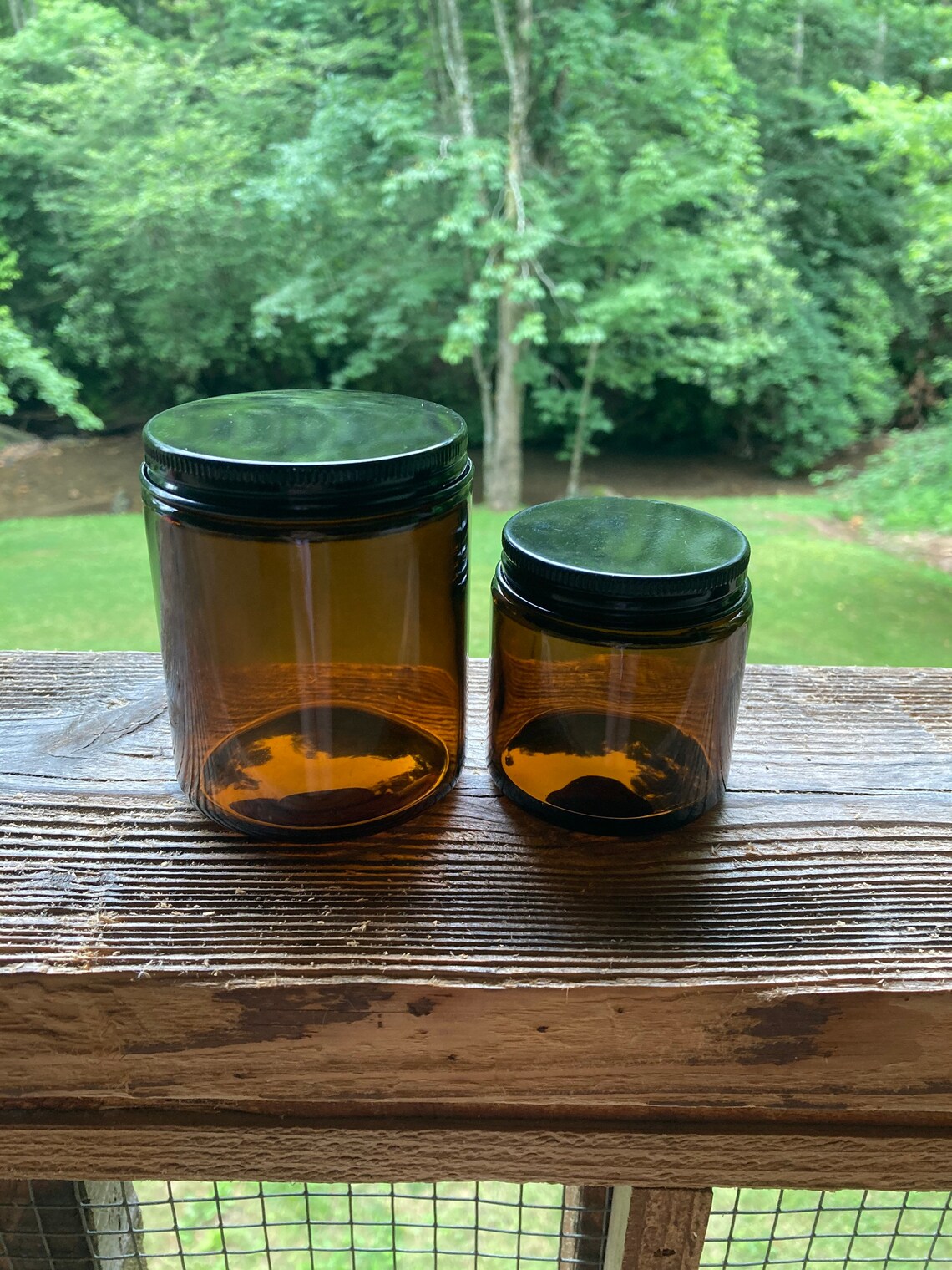 8 oz. Amber glass candle jar with lid 250 ml empty glass Etsy