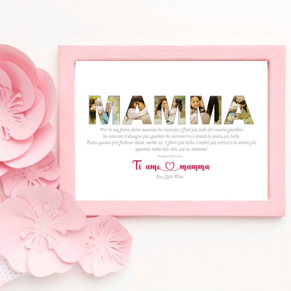Poster personalizzato di collage di foto di mamma, cornice di collage di immagini della mamma personalizzata Personalizza il regalo mamma