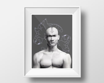 Avatar the Last Airbender Art Print / ATLA Fan Art / Realistic Aang Fan Art