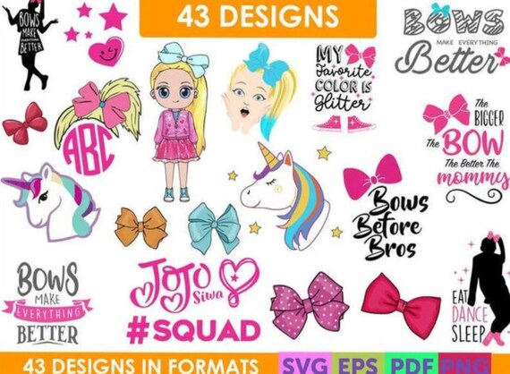 43 Jojo siwa svg,Jojo siwa png,Jojo siwa clipart,Jojo siwa heart svg,siwa birthday svg, party svg ,Jojo siwa friend squad svg,Jojo siwa bow