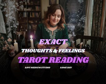 SAME DAY | Exact Thoughts & Feelings Reading, Psychic Tarot Love Reading, What Is He Thinking, Future Love Insights, Relationship Reading