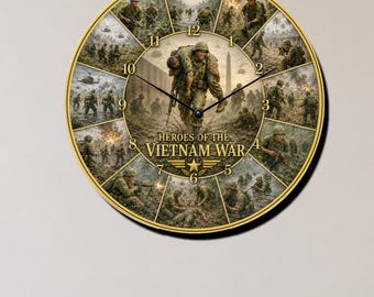 Heroes Of the Vietnam War Brave Soldiers Wall Clock Stunning Art Battles Ships Tanks Planes Hughys Choppers