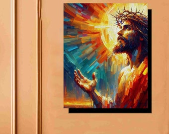 Jesus Christ Talking to God Painting On a Canvas Wrap Print Up to 20 x 24 Inches Wall Art Home Decor Stunning art