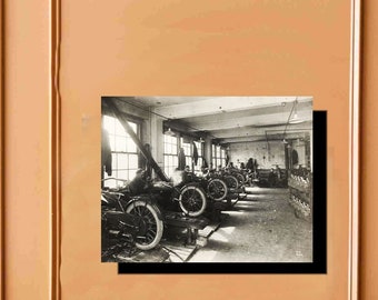Harley Davidonson Motorcycle Factory INside Photo On a Canvas Wrap Print Up to 20 x 24 Inches Wall Art Home Decor Stunning art