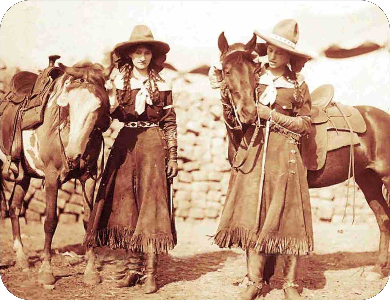 Western Rodeas Rodeo Cowgirls Mouse Pad Western Photo From the 1930s Old West Style ...