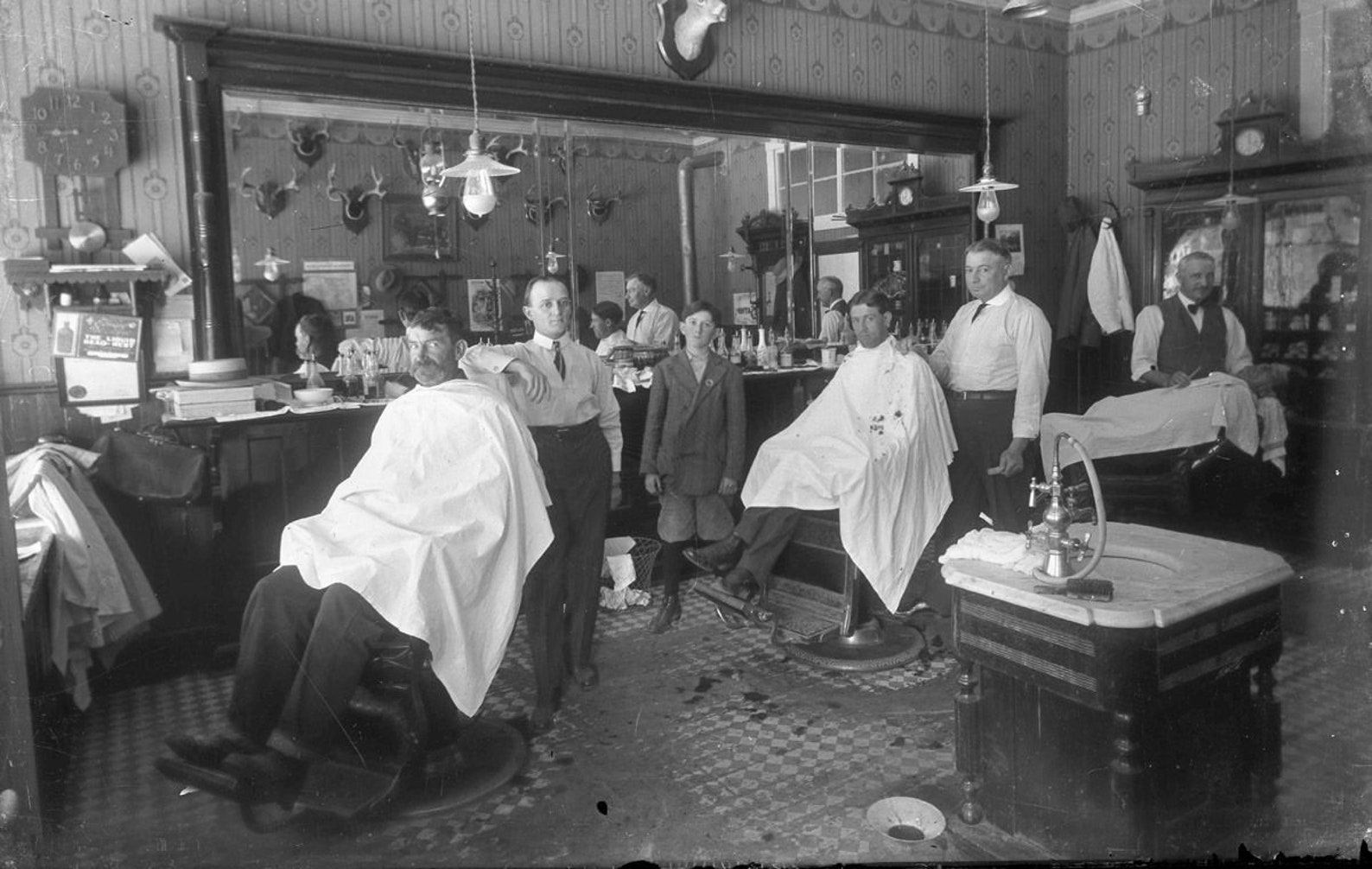 Barber Shop 1900s 8 X10 Vintage Old Photo Etsy