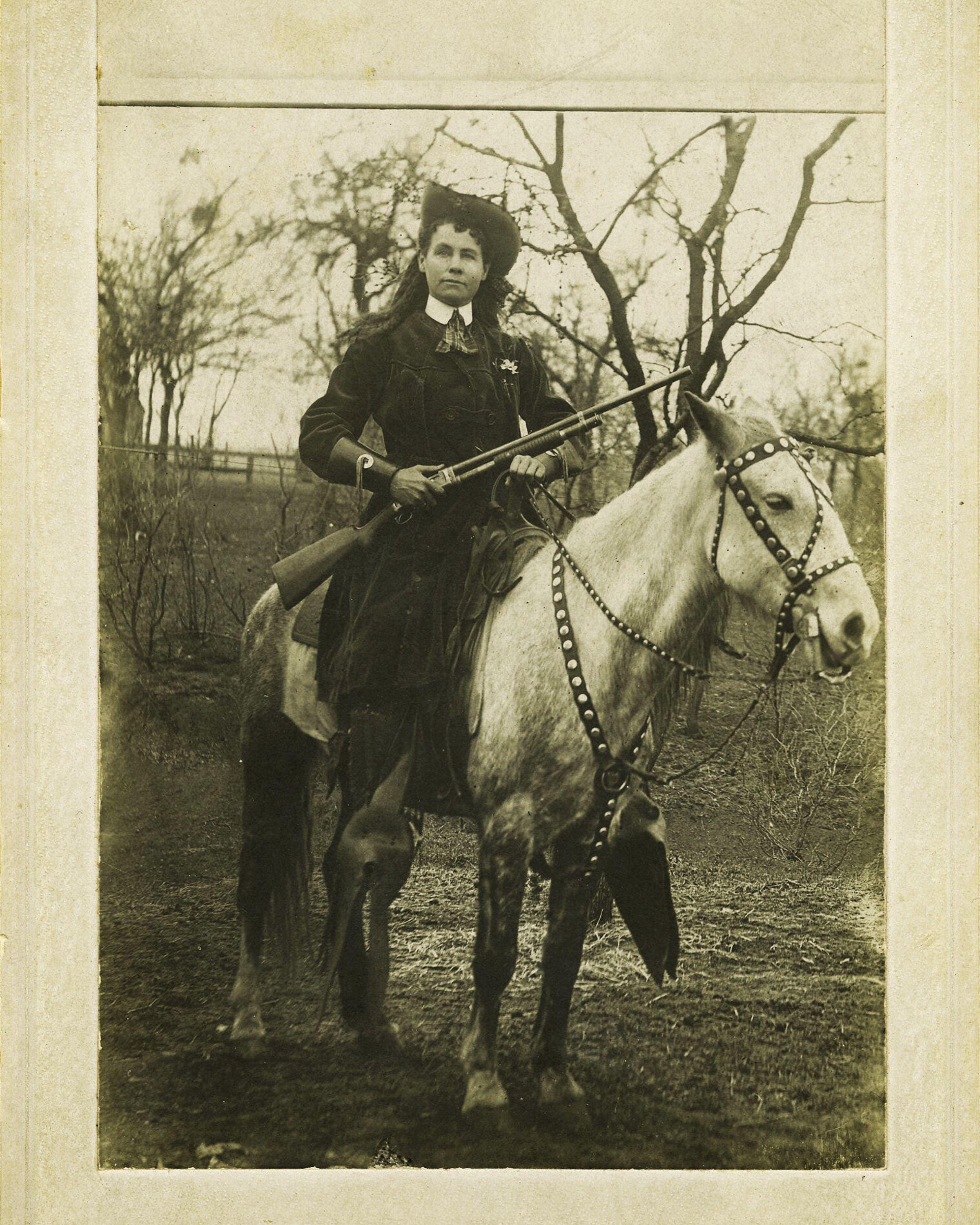 8 X 10 Old West Cowgirl and Her Rifle on Horseback 1800s Are Photo or ...