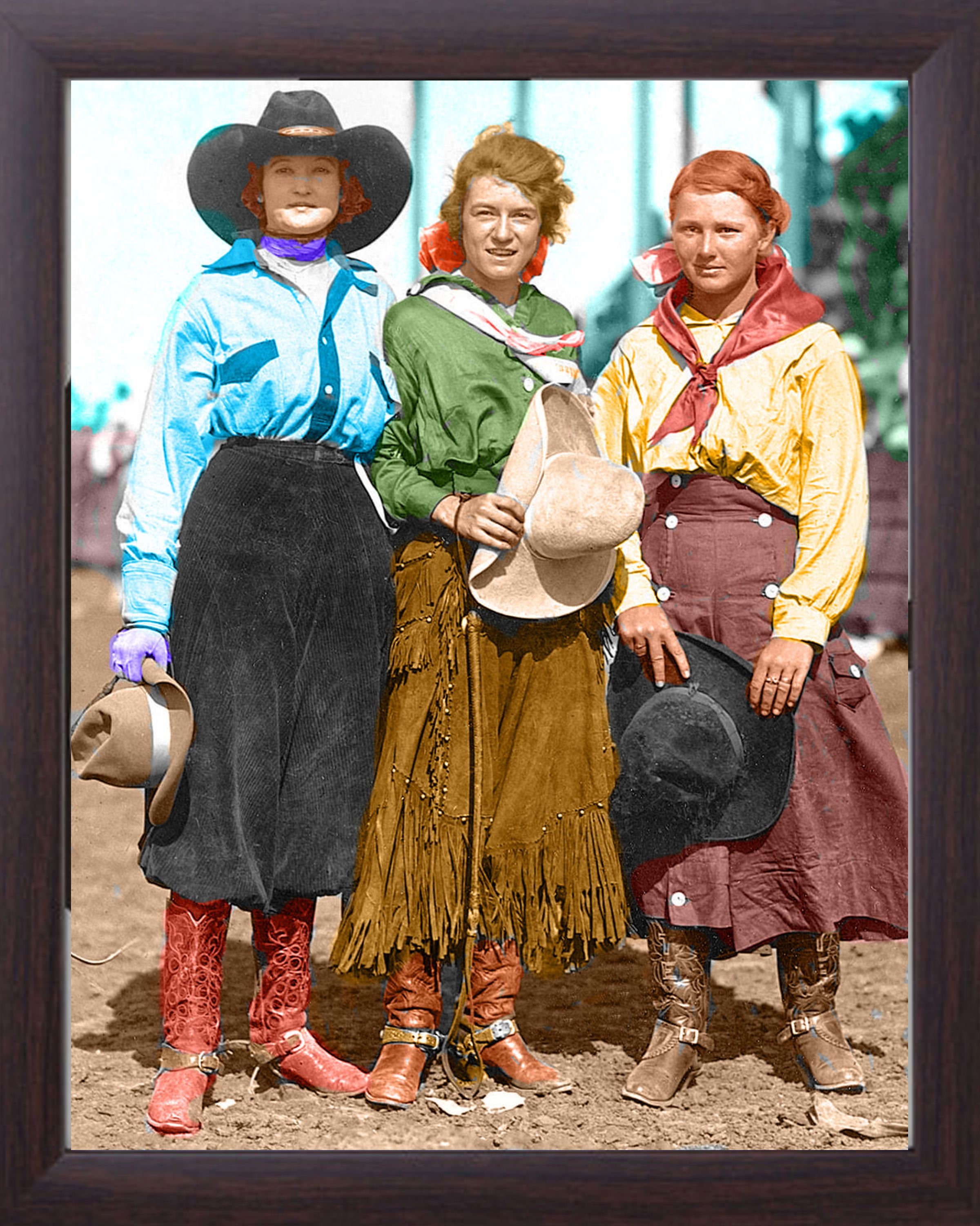 Western Rodeas Rodeo Cowgirls Framed Photo Pirnt, Western 8 X 10 Photo Old West Style ...