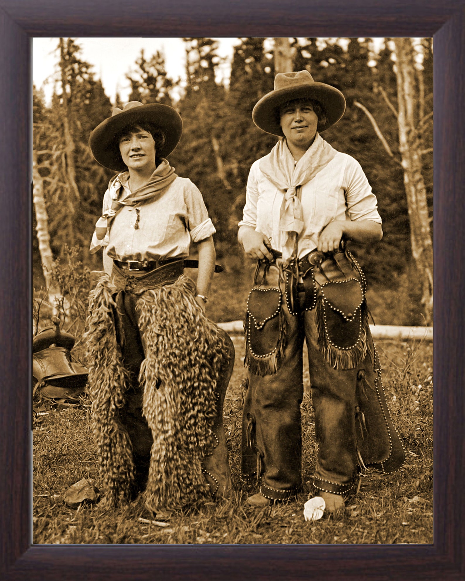 Wearing Chaps Rodeo Cowgirls Framed Photo Pirnt, Western 8 X 10 Photo ...