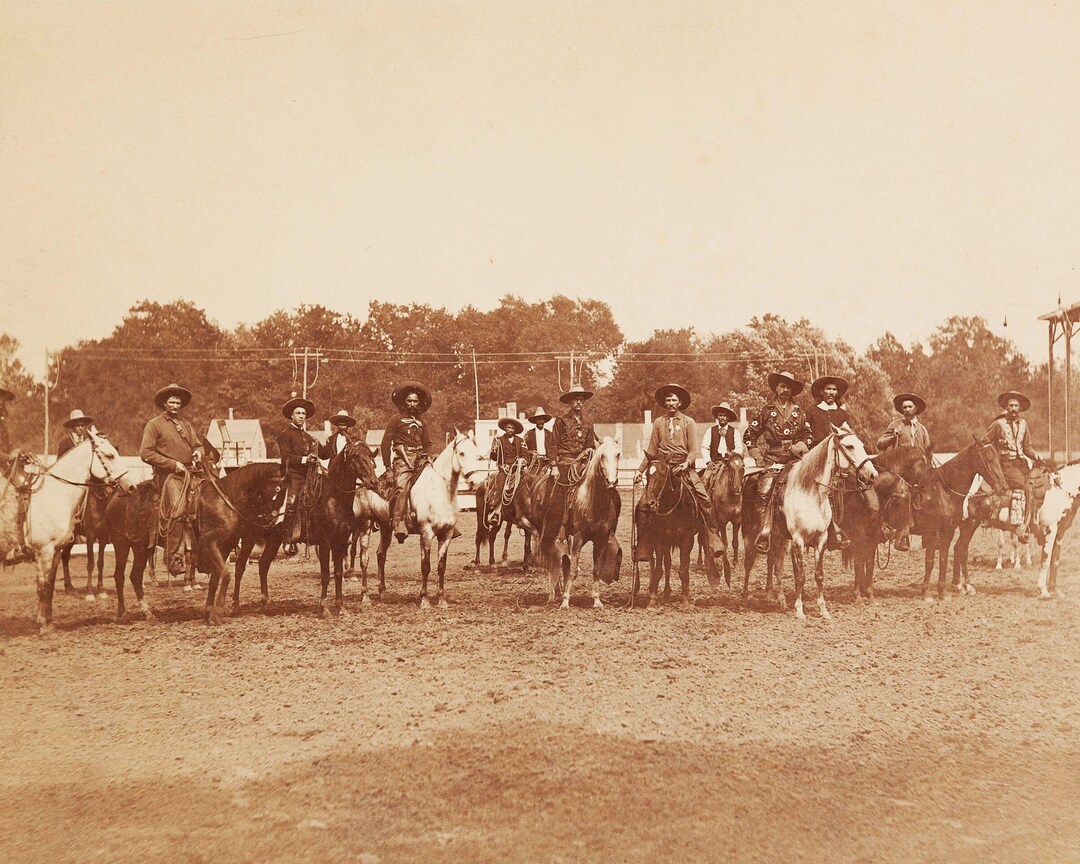 8 X 10 Old West Cowboys Buffalo Bill and His Riders 1901 Rare Photo or ...