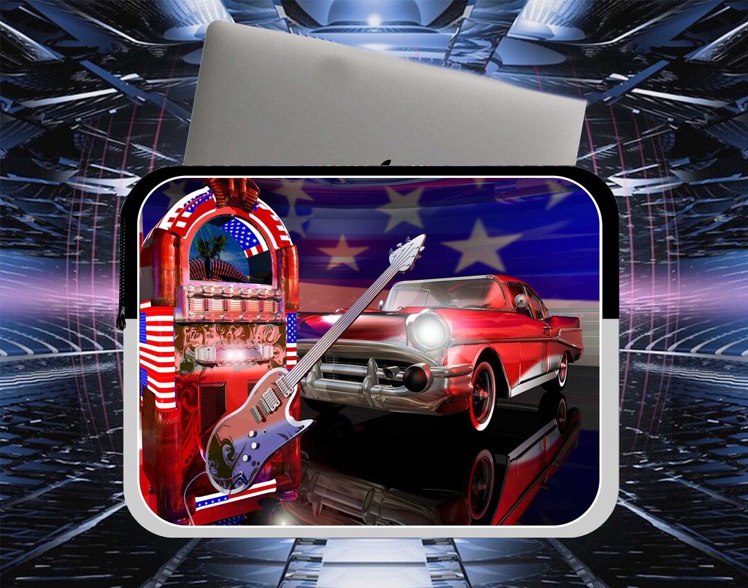 Olf Jukebox and Classic Car Laptop Tablet Computer Bag 4 Sizes Etsy