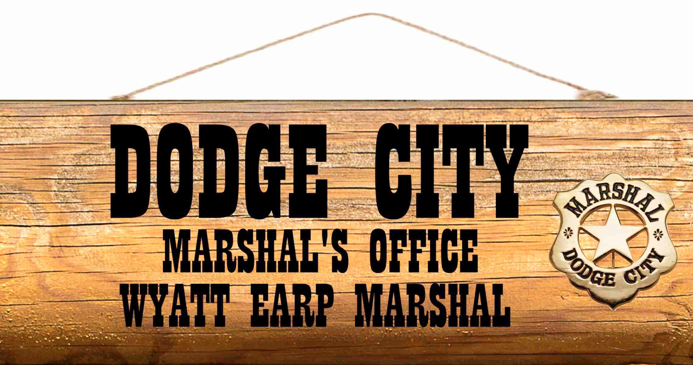 Wood Sign 6 X 15 Dodge City Marshals Office Sheriff Wyatt Earp - Etsy