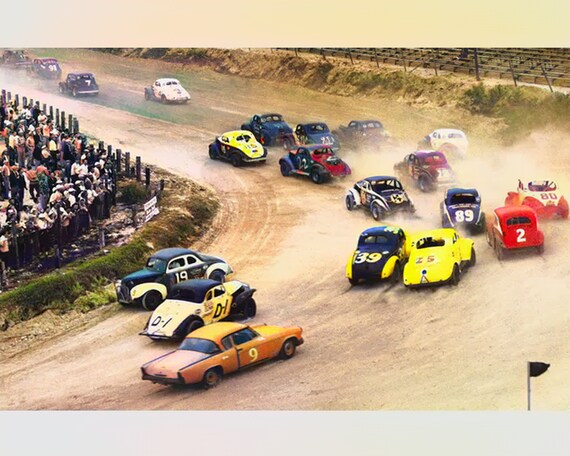 1948 Daytona 500 Stock Car Racing on the Beach X10 Vintage Old
