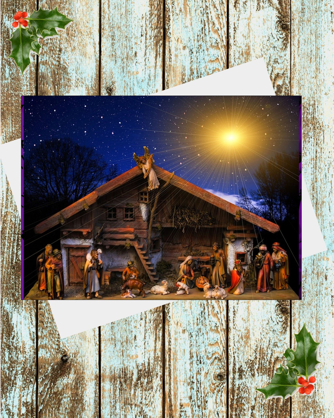 Set of 6 Greeting Cardss Baby Jesus Birth at the Manger - Etsy