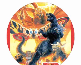 Godzilla and mortha 3 inch Patch can be iron on or sewn on,