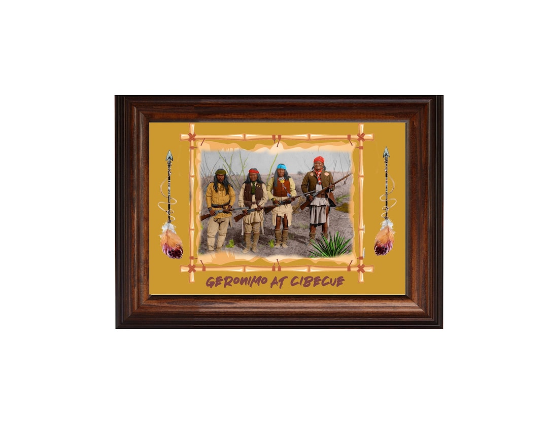 GERONIMO AT Cibecue Arizona Native American Indian Art 20 X 30 Framed