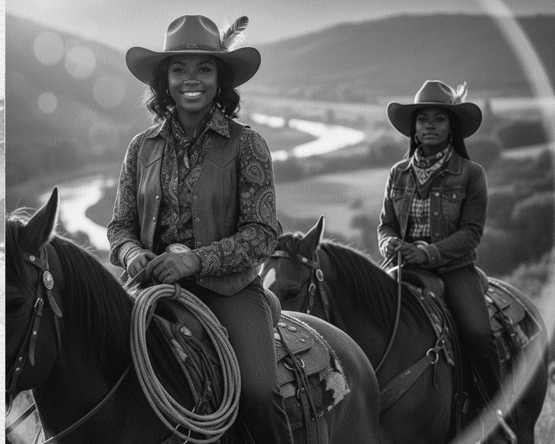 Black Rodeo Cowgirls on Horseback 8 X10 Photo African American History ...