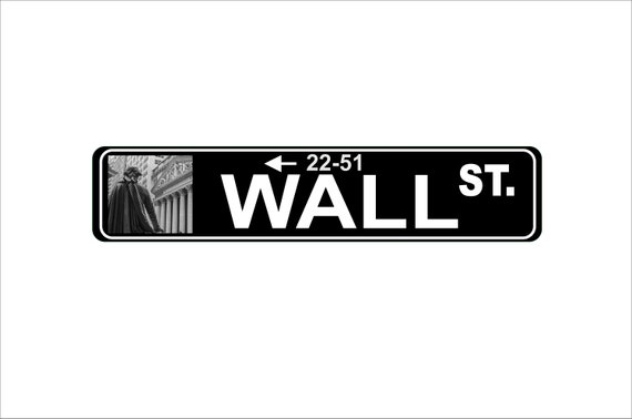 LETRERO DE WALL STREET Bolsa de Valores de Nueva York Reproducción