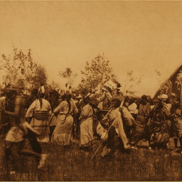 Native American Indian Cheyenne Spirit Dance Sepia Tone 8 x 10 photo On Fuji Film