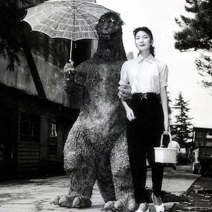 Godzilla on a lunch break in 1954 behind the scenes photo 8  x10 Photo