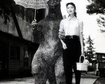 Godzilla on a lunch break in 1954 behind the scenes photo 8  x10 Photo