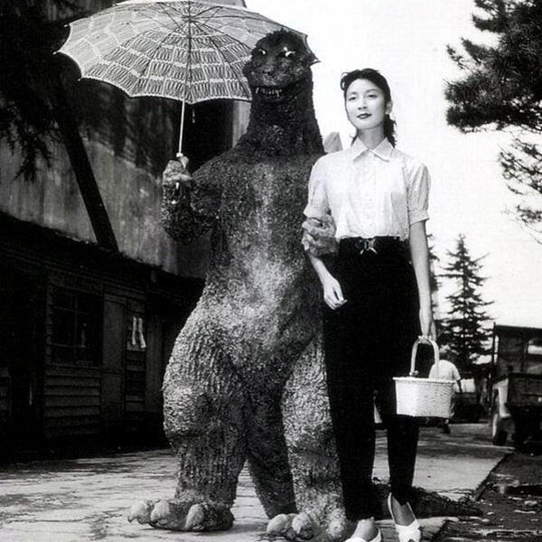 Godzilla on a lunch break in 1954 behind the scenes photo 8  x10 Photo