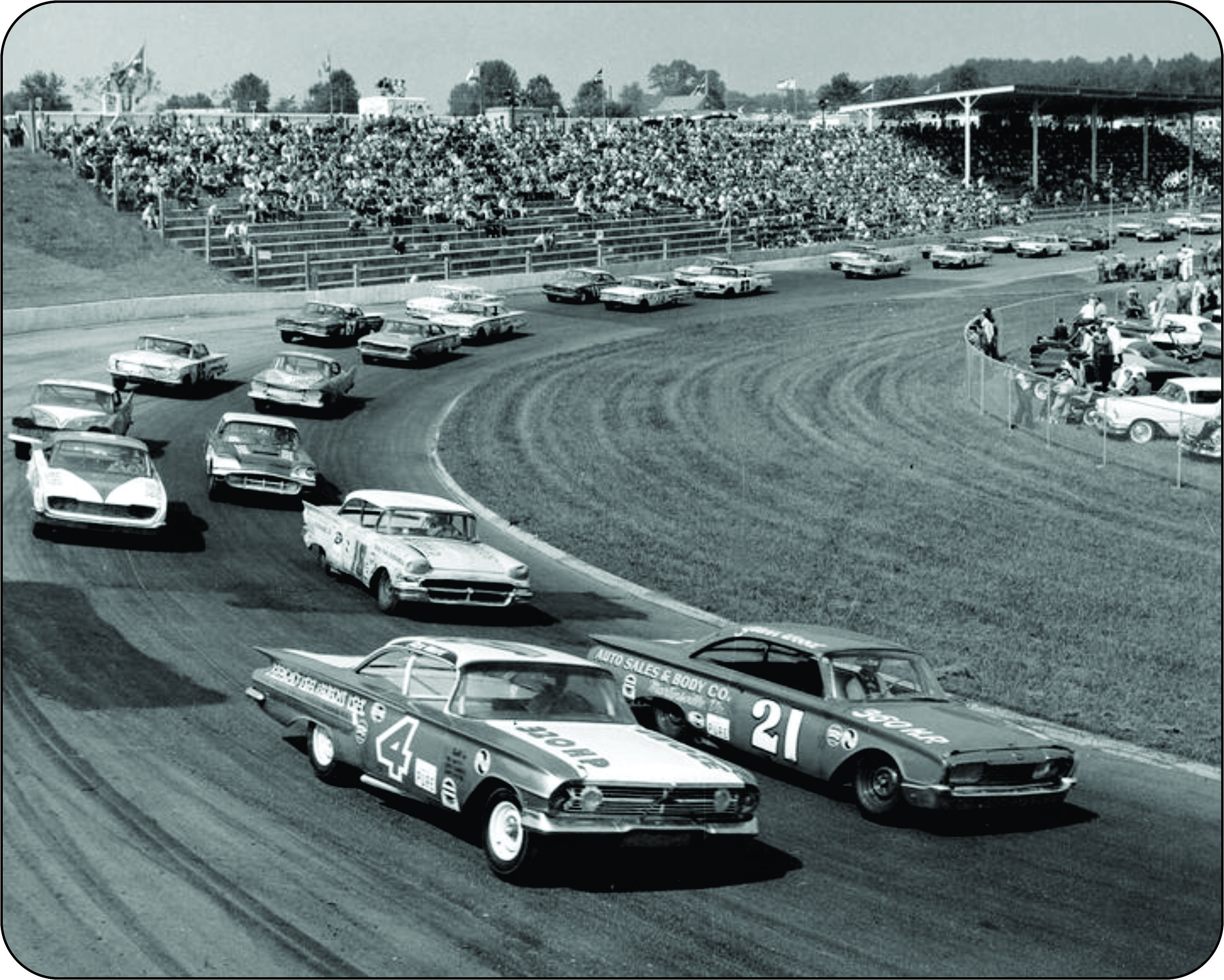 Martinsville Speedway 1962 Stock Car Racing Vintage Old Photo on a