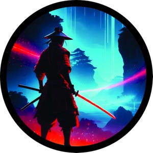 Japanese NInja Warriors From Japan 3 inch Diameter Iron On Patch