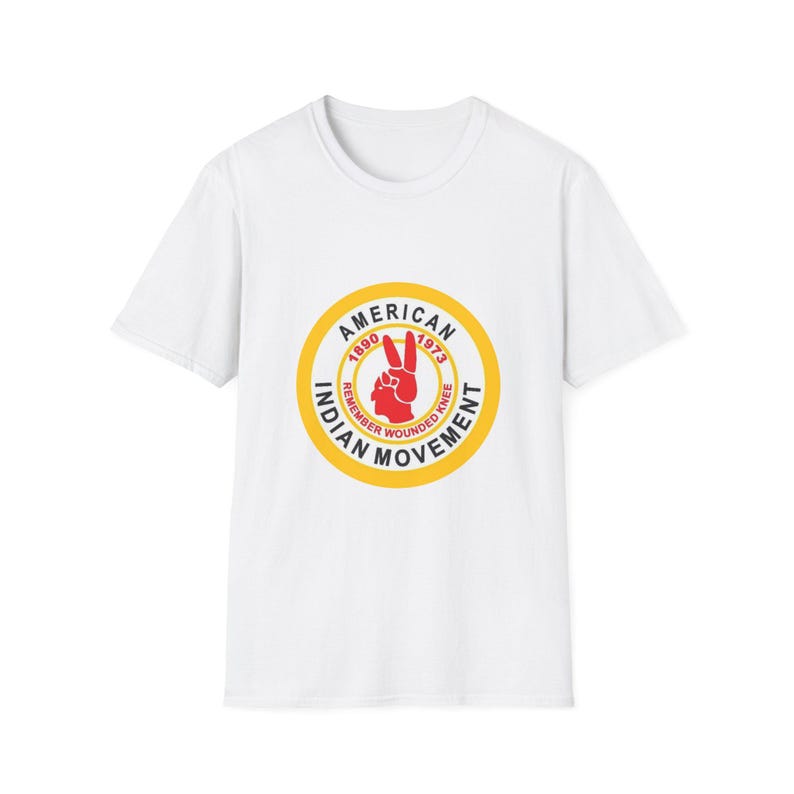 T SHIRT American Indian Movement Unisex Softstyle T-Shirt, Casual Wear, Frt & Bk LogoTee image 2