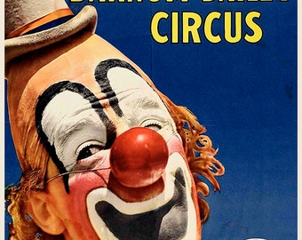 20 x 30 poster Ringling-broers Barnum en Bailey, circus The CLOWN