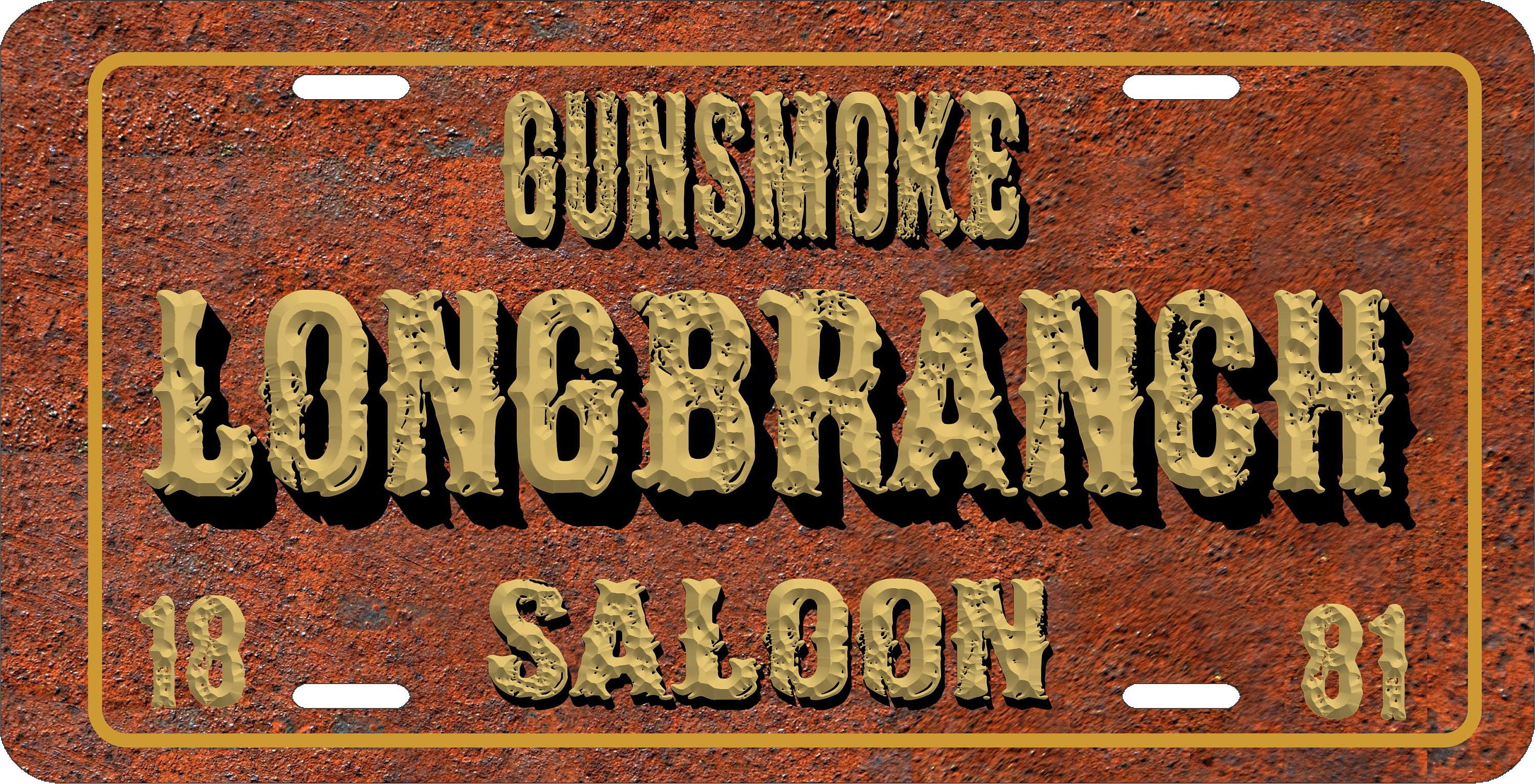 Full Size License Plate Gunsmoke the Longbranch Saloon -  Canada
