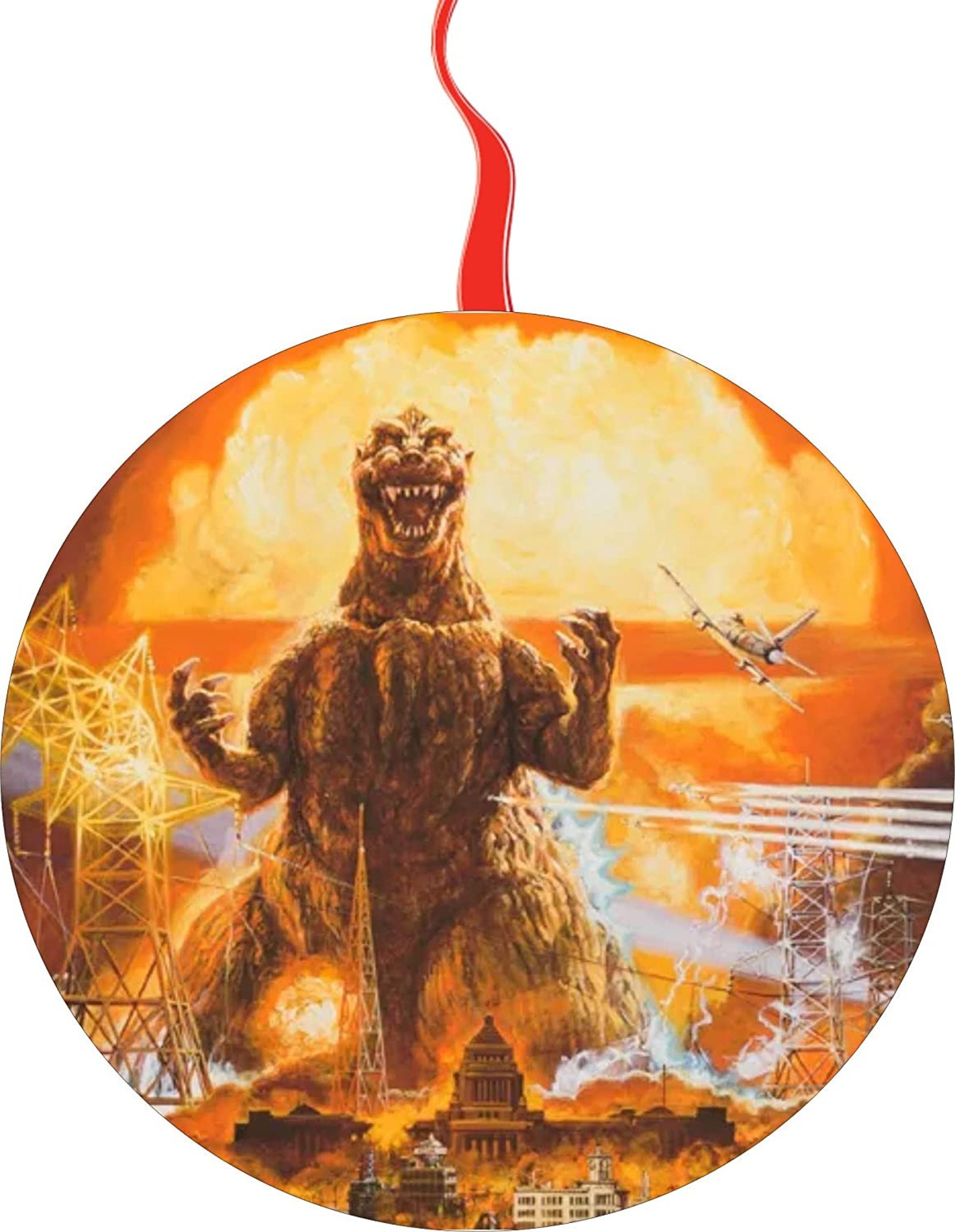 2022 Godzilla Christmas Ornament Godzilla Jet Planes Christmas and Holiday Ornament Etsy