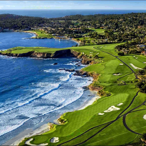 Golf Course Pebble Beach Arial View  Photo  Mouse Pad Photo Mousepads