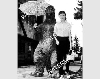 Godzilla on a lunch break in 1954 behind the scenes photo 8  x10 Photo