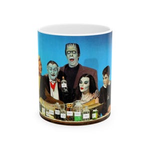 The Munsters TV Comedy Show Vintage Halloween Monster Ceramic Mug, Unique Gift for Horror Lovers, Spooky Kitchen Perfect for Halloween