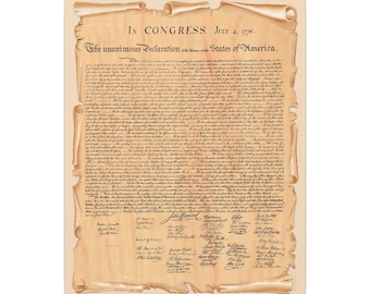 Declaration of Independence Museum-Quality Canvas Wall Art, Matte Stretched