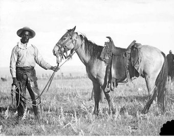 Histoical Photo ArtBlack Cowboy 1882 8 x10 Photo African American african american wall art