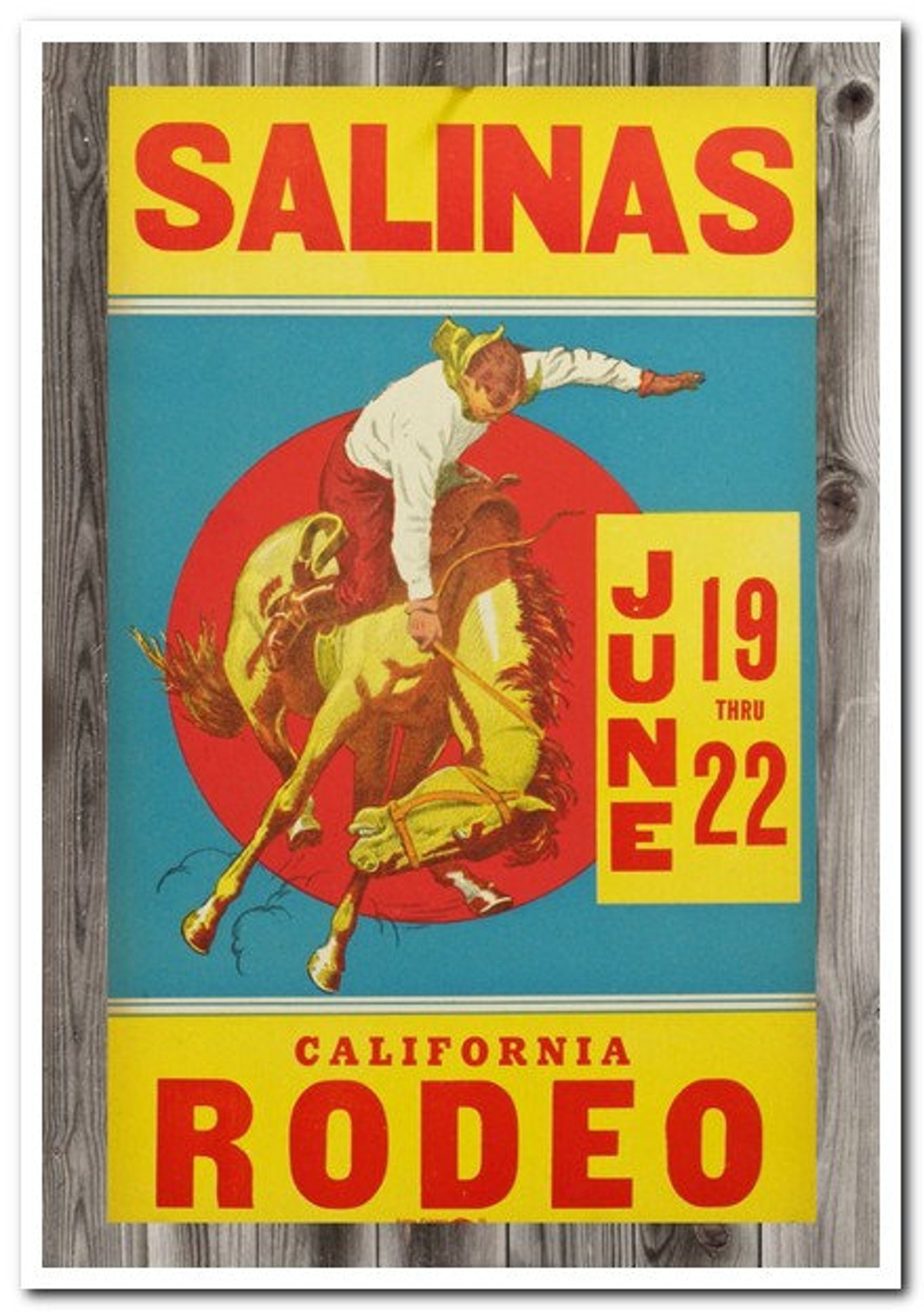 Salinas Rodeo Vintage Poster 12 X18 Inches Etsy