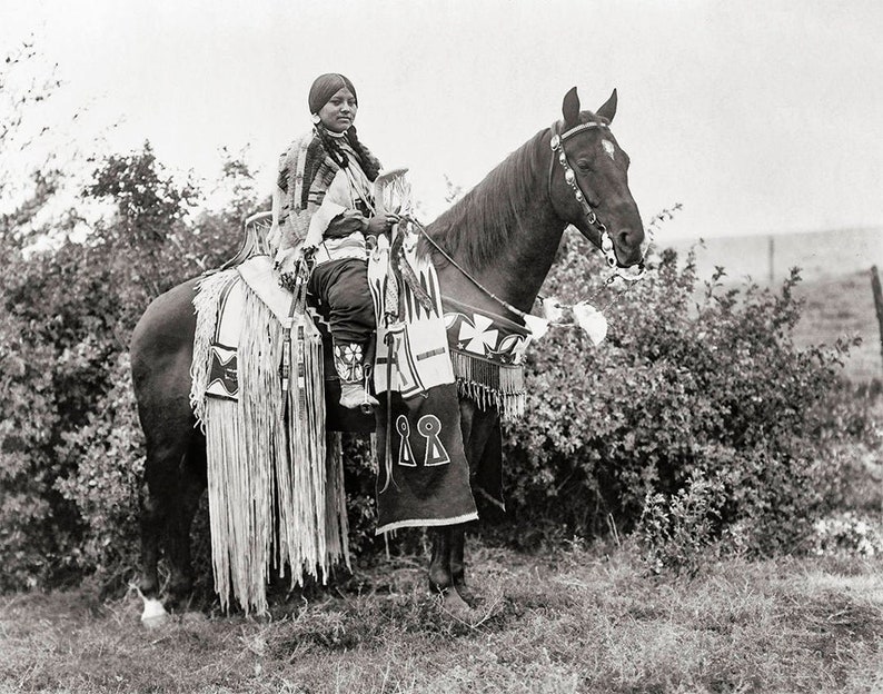 Native American Indian Maiden on Horse 8 X10 Photo Etsy