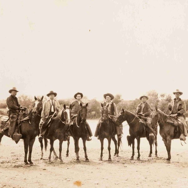 8  x 10  2 Old West Cowboy Rangers In Texas  Photo or Sign