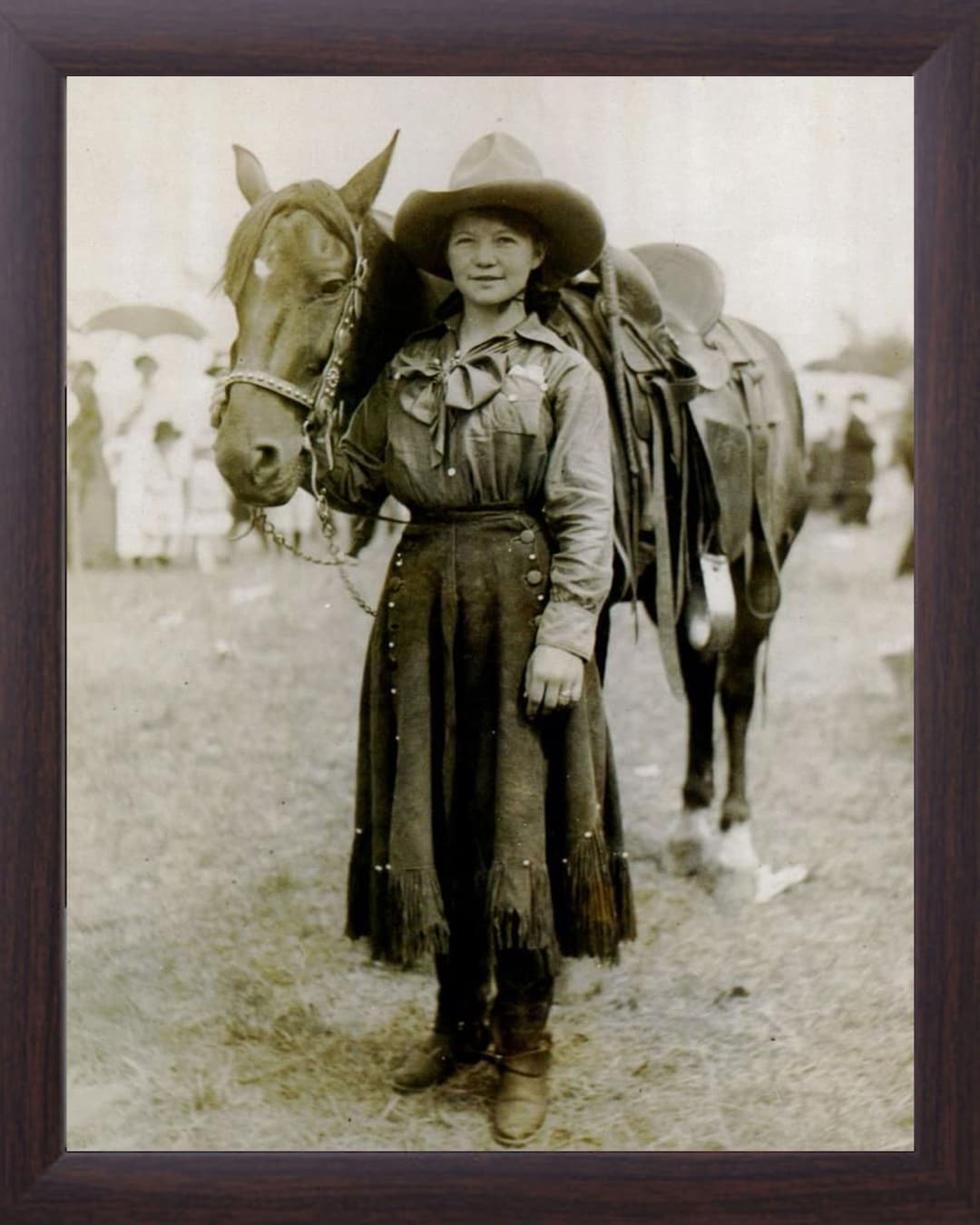 Beautiful Rodeo Cowgirl Framed Photo Pirnt, Western 8 X 10 Photo Old ...