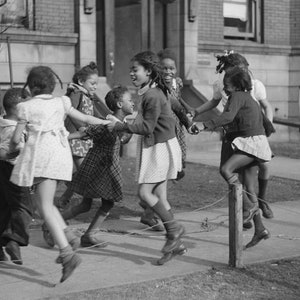 Histoical Photo Art African American Jumping Rope Harlem  1940s  8  x 10 Photo african american wall art