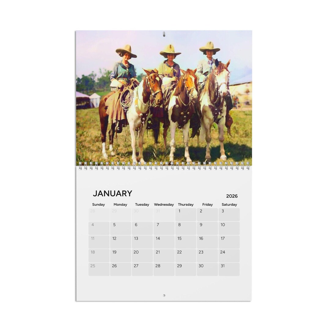 Wall Calendar (2026) Vintage Rodeo Cowgirl Photos Art From 1900 ...