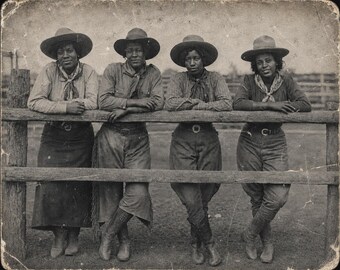 1930s Black Cowgrls Boleuy Rodeo  First Black Rodeo in the USA Histoical Photo Art African American 8 x 10 photo